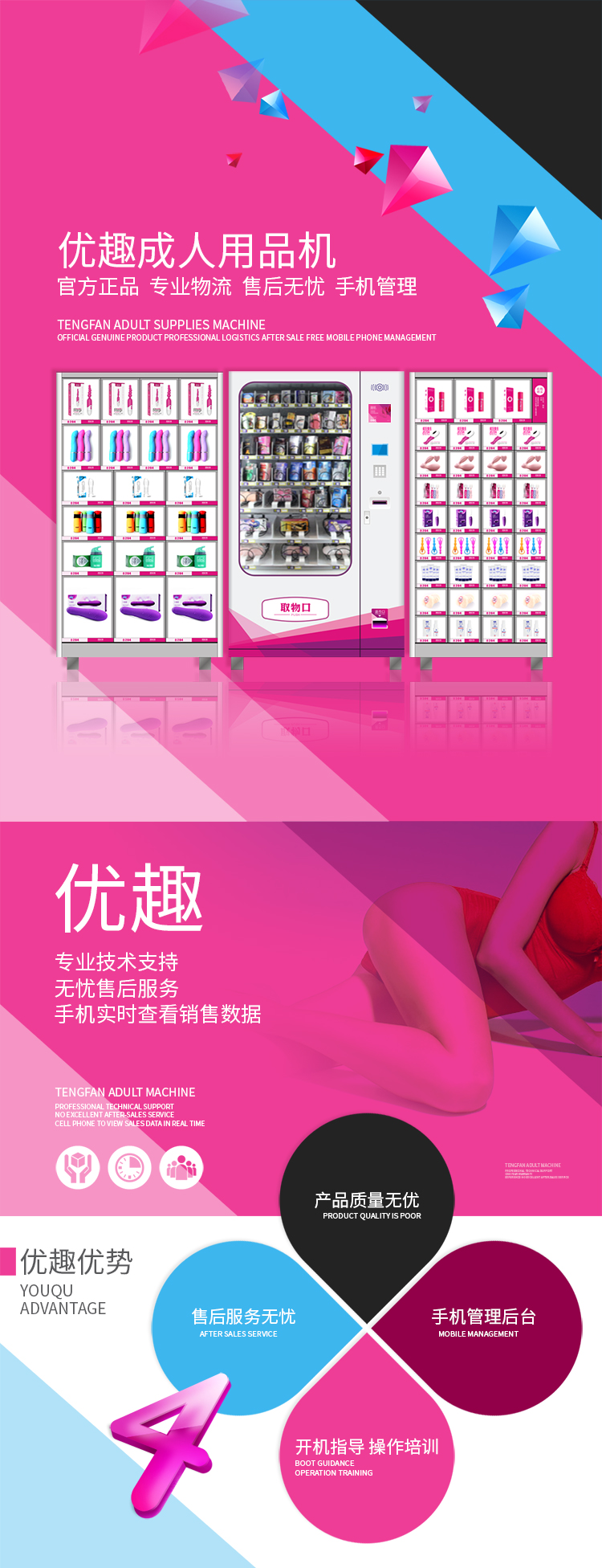 優(yōu)趣生活自動售賣成人用品機 情趣用品無人新零售(圖1)